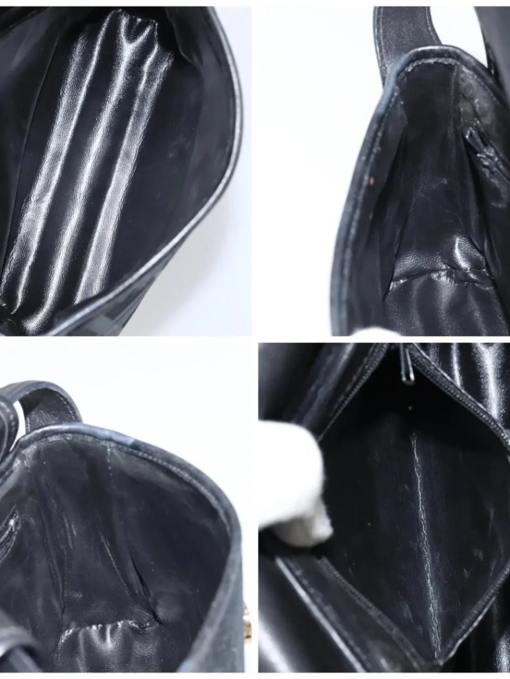 Burberrys Nova Check Hand Bag Leather Canvas Black Gold Auth gh1496 - Picture 16 of 16